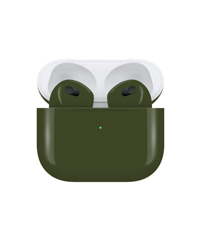 Caviar Customized Apple Airpods (3rd Generation) Glossy Army Green